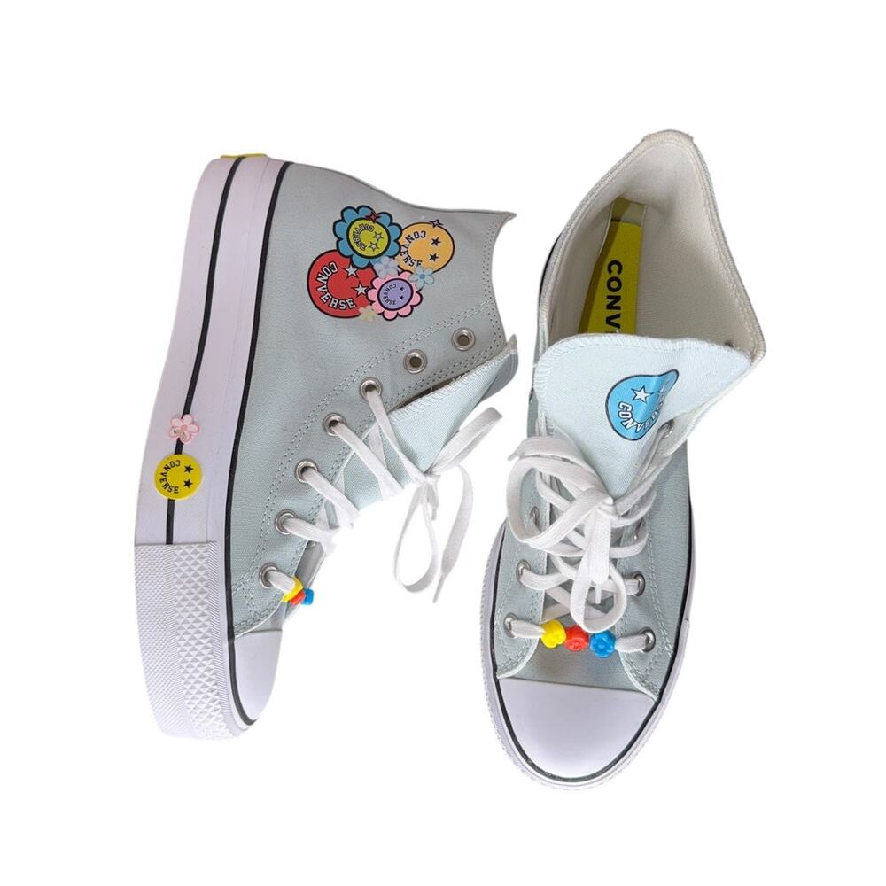 Chuck Taylor Converse All Stars Lift Platform Smiles High Top Sneakers Size 10 - Picture 6 of 12